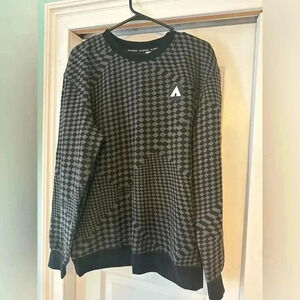 Airwalk Men’s Sweatshirt Pullover Grey Black Checkered Skate Size Large NWOT